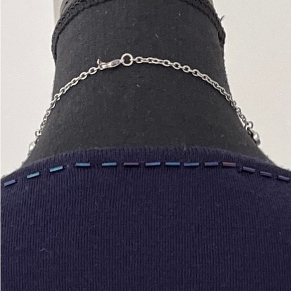 JACQUES VERT Navy Blue Iridescent Beads Fine Knit Sweater Embellished Fancy - Picture 6 of 16